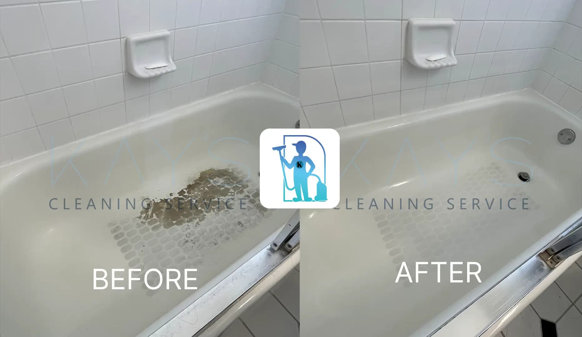 Bathtub Before & After Cleaning
