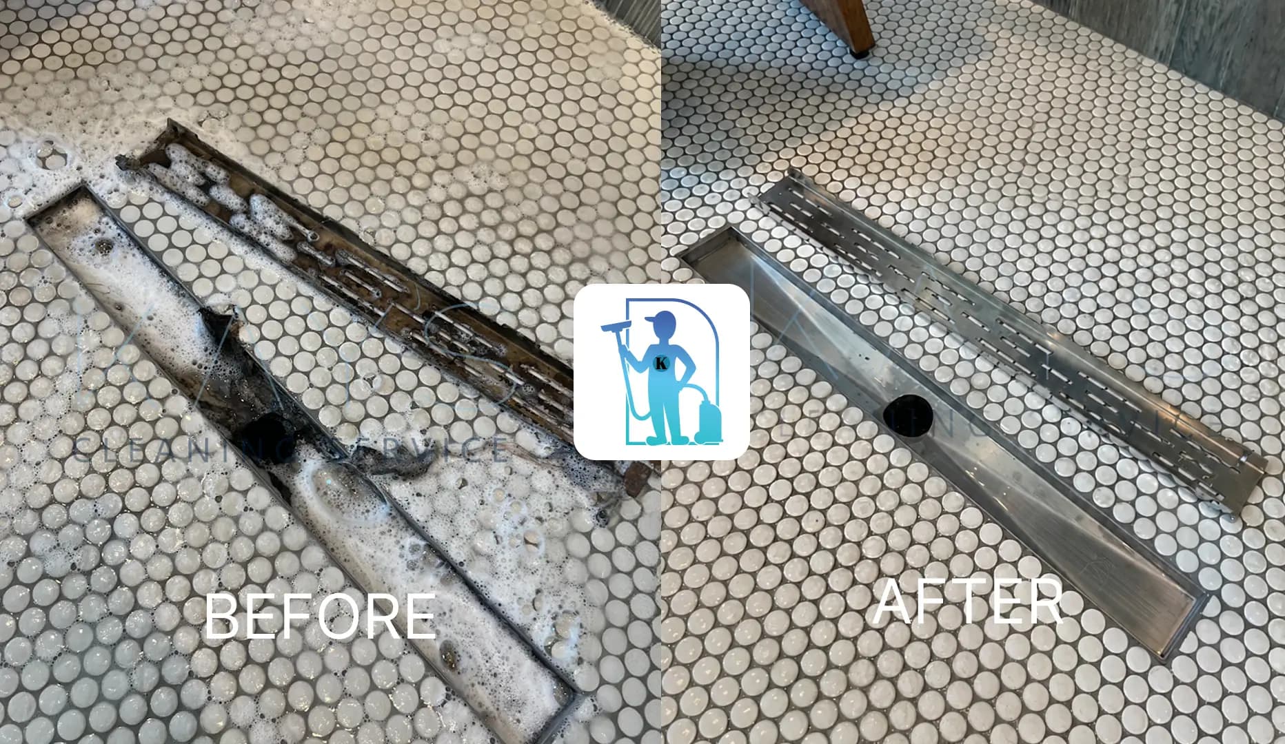Drain Before & After Cleaning