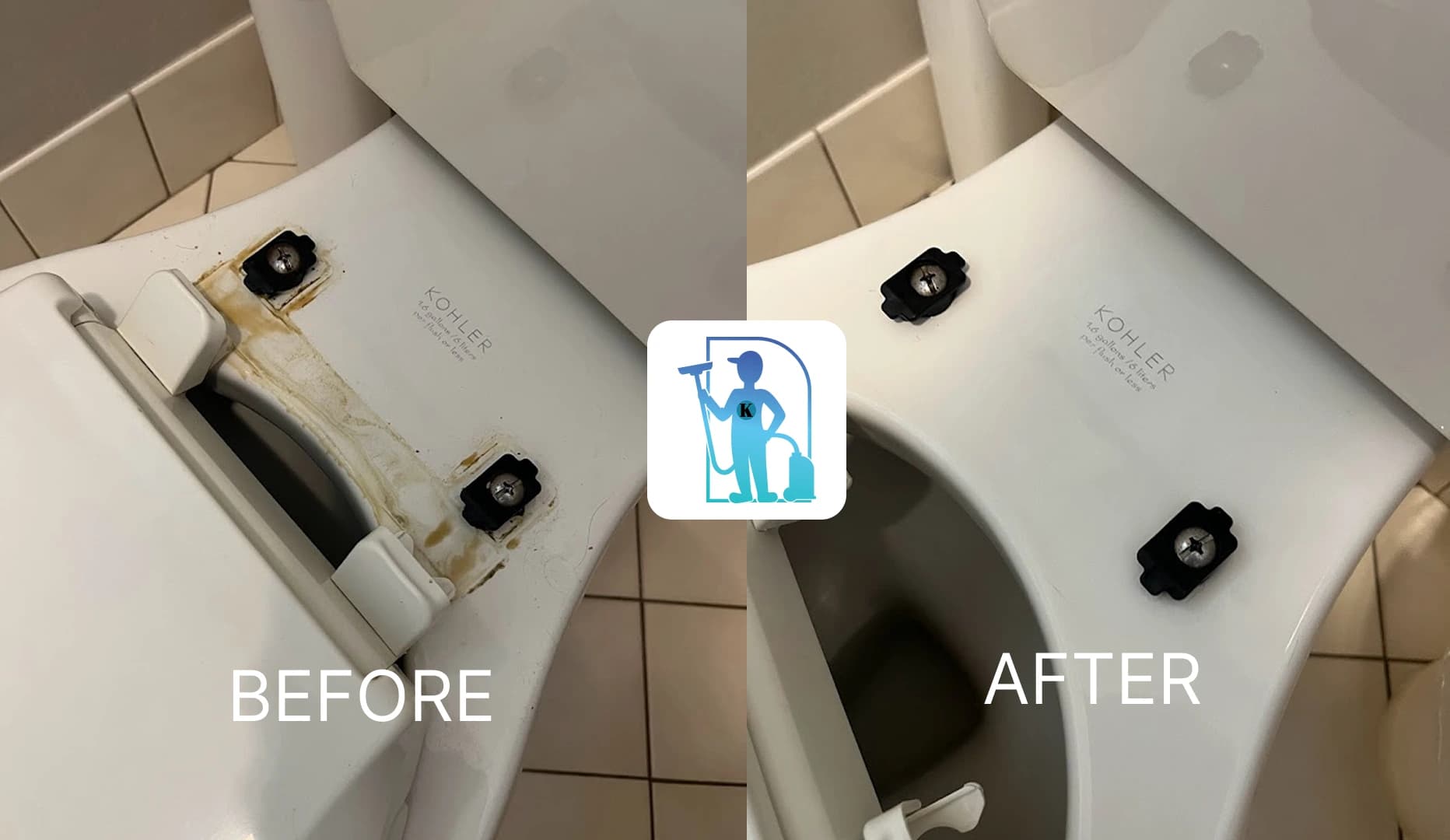 Toilet Detail Before & After Cleaning