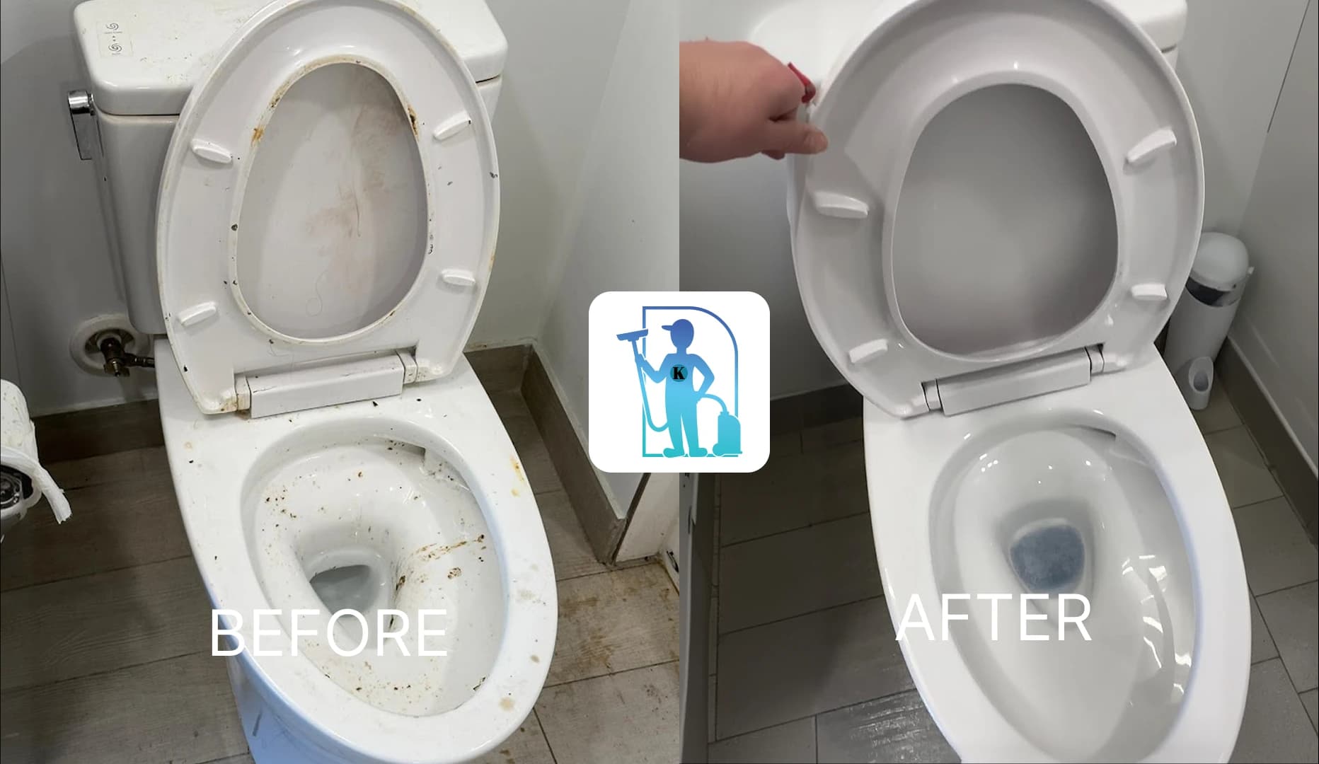 Toilet Before & After Cleaning